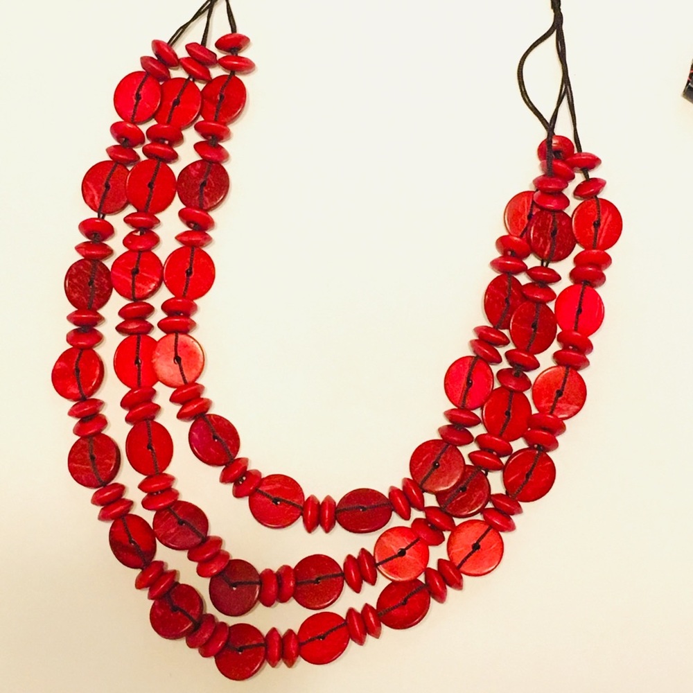 Barbados Bopper Red Necklace Set